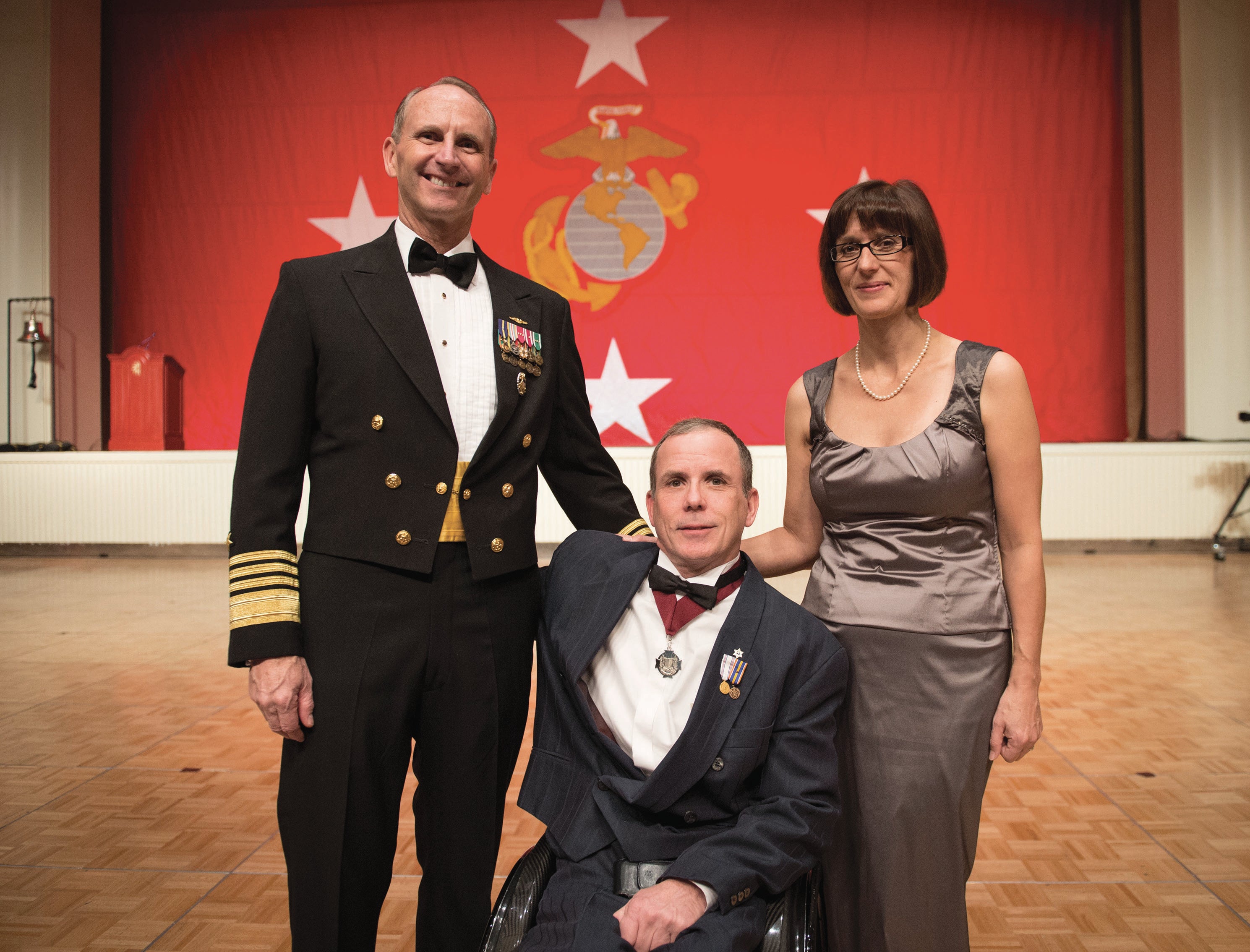 Admiral Jon Greenert, chief of naval operations for the U.S. Navy, with Rory and Rosemarie Cooper at the United States Marine Corps Birthday Ball