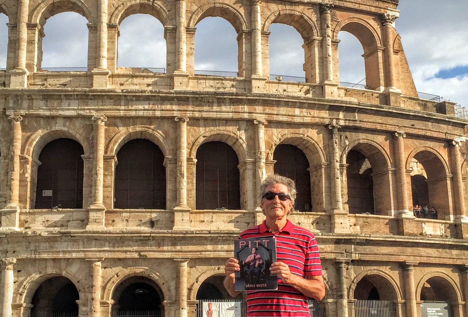 Pitt Magazine tags along with J.P. Blake (A&S ’70) on a visit to the Colosseum in Rome, Italy. 