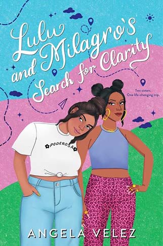 "Lulu and Milagro's Search For Clarity" book cover with illustration of two hispanic young women